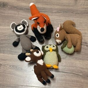 Charming Crochet Woodland Animal Toy Set
